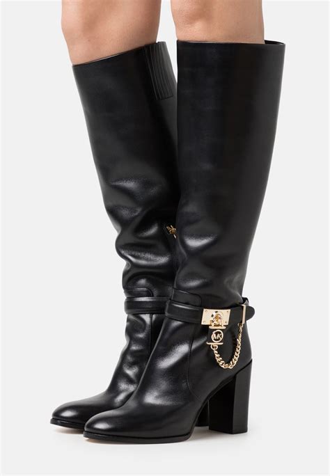 michael kors black block heel|michael kors boots high heel.